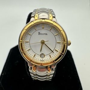 Bulova Women’s Quartz Fashion Stainless Steel Silver and Gold Date Luxury Watxh